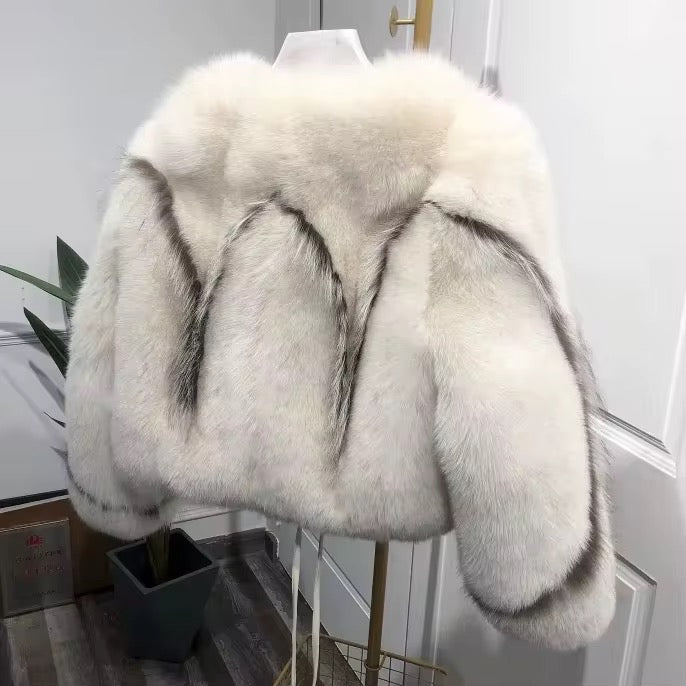 DS Designer 7674 Luxury Fox Fur Coat