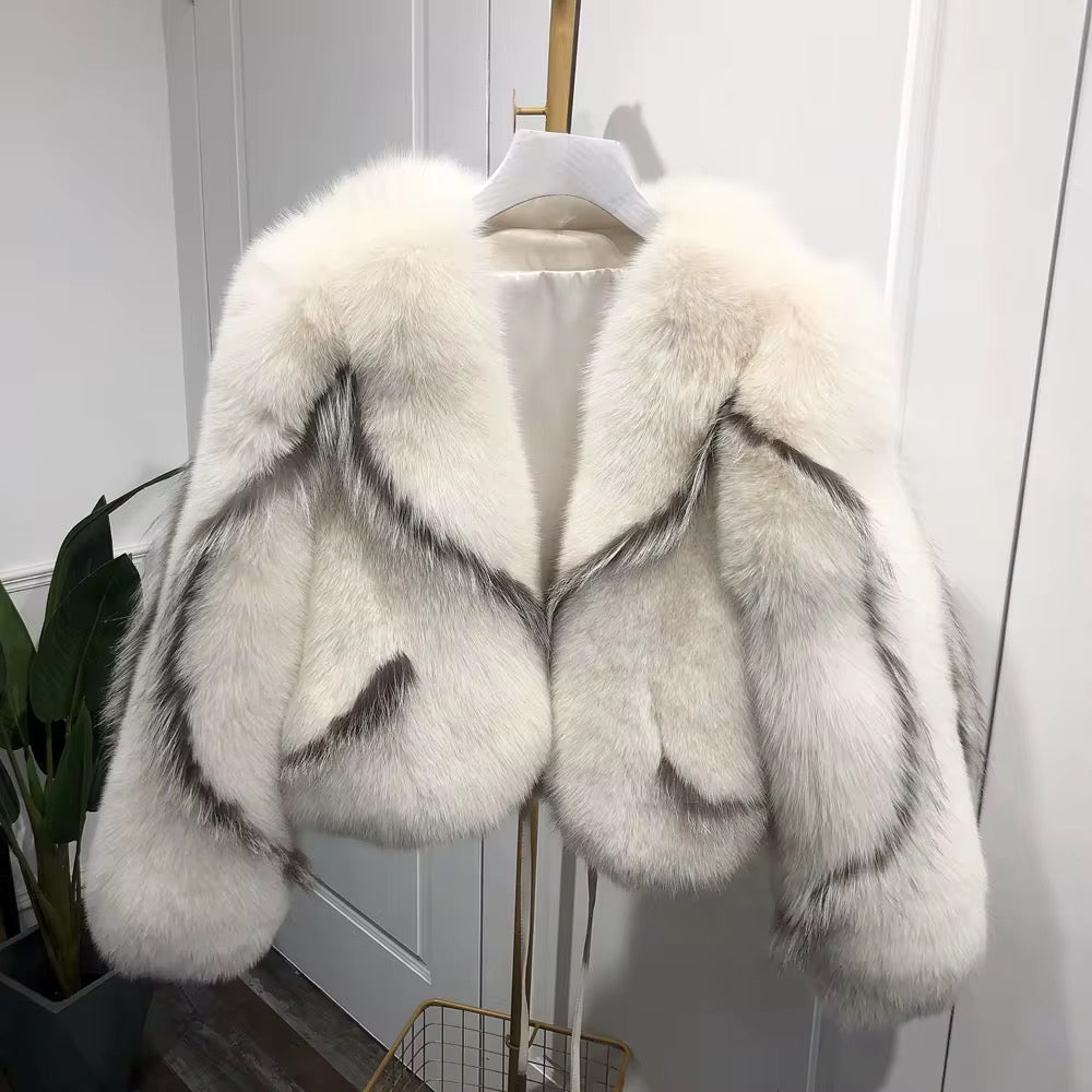 DS Designer 7674 Luxury Fox Fur Coat