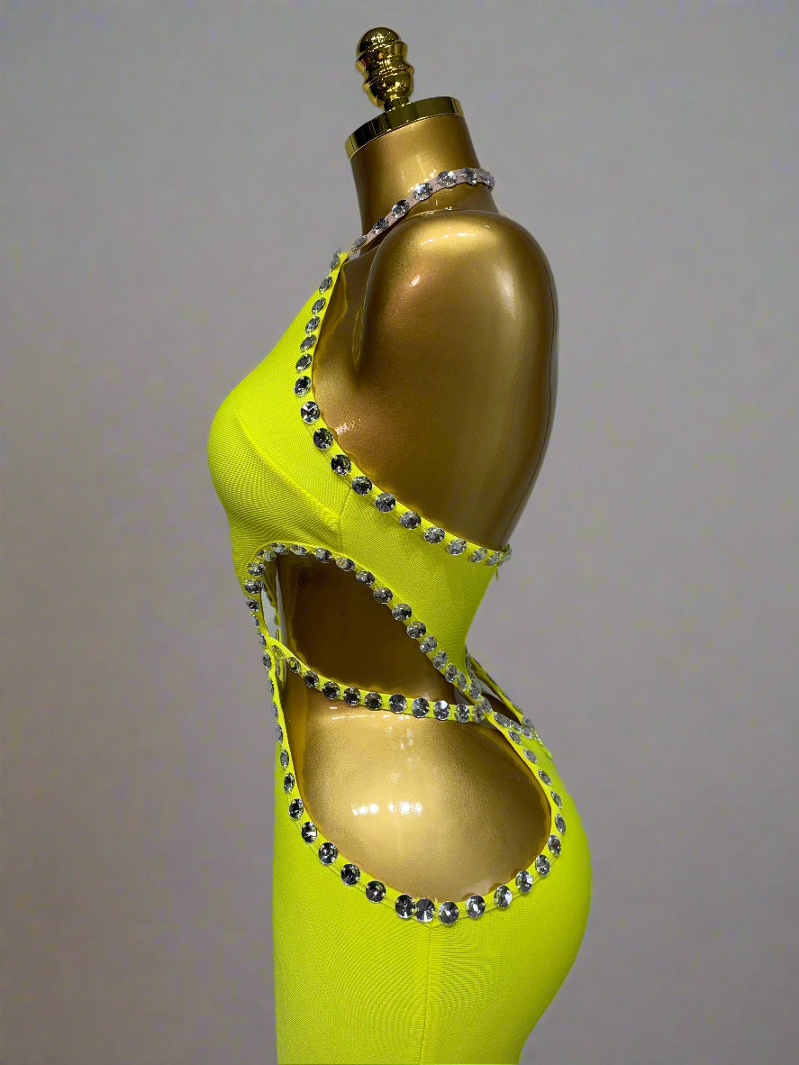 DCDI Limon' Luxury Diamond Embellished Bandage Evening Gown