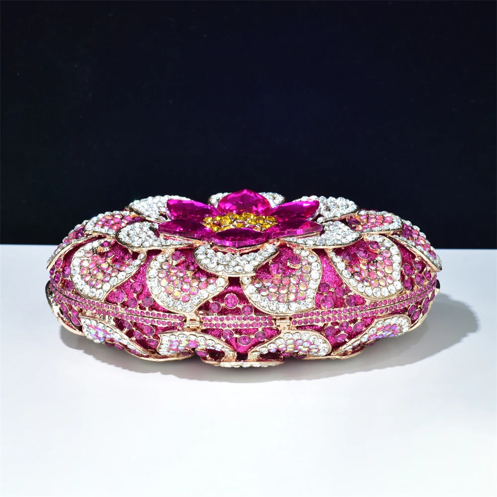 DCDI Flowered Luxury Diamond Studded Evening Bag