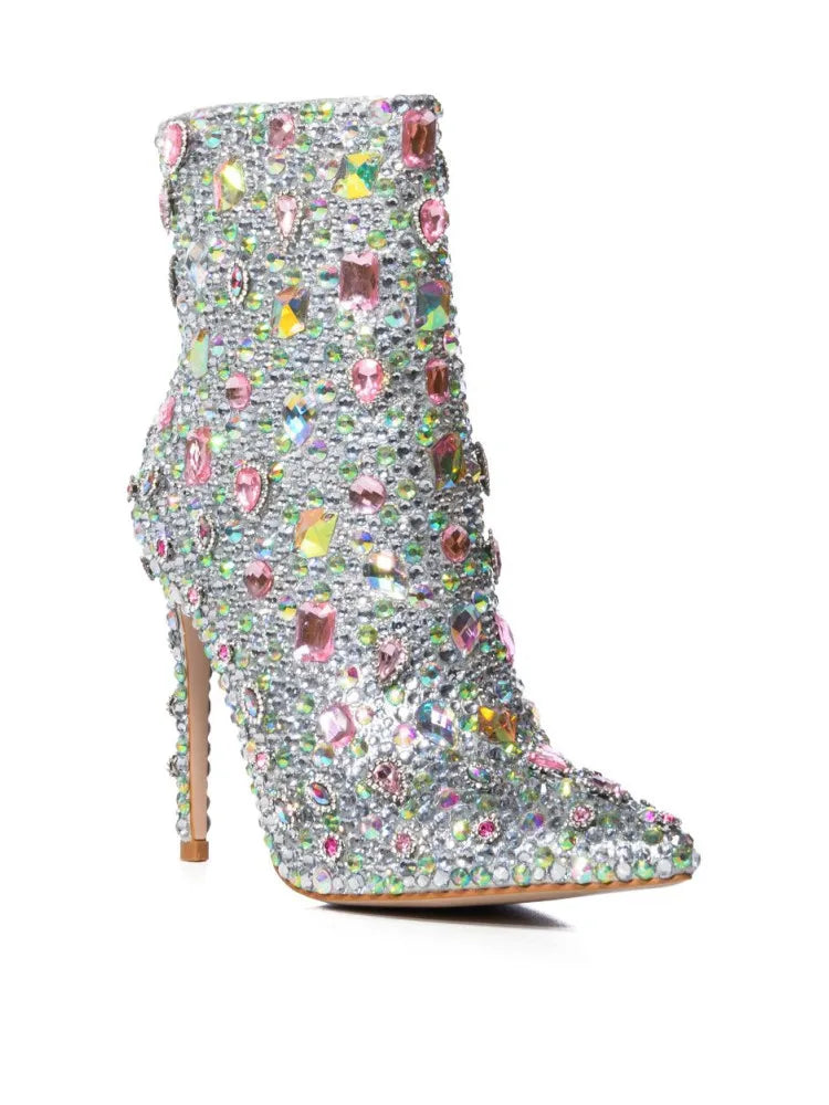 DCDI Unicorn Luxury Diamond Studded Stiletto Ankle Boots