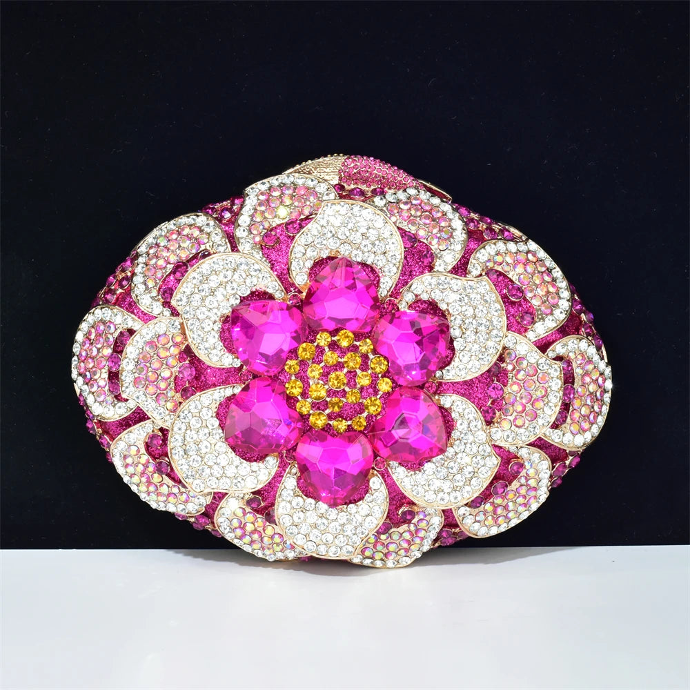 DCDI Flowered Luxury Diamond Studded Evening Bag