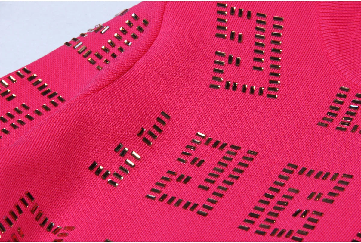 DCDI Amazed Luxury Studded Woven Fitted Dress