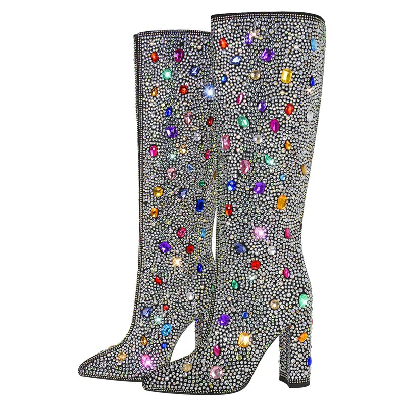 DCDI Crescent City Diamond Studded Knee High Boots