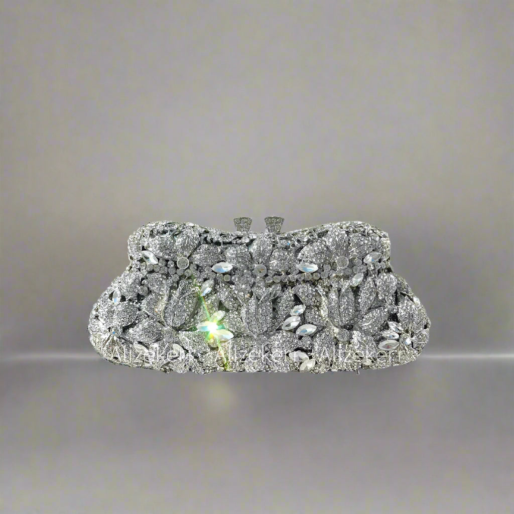 DCDI Gardenia Diamond Studded Evening Clutch Bags