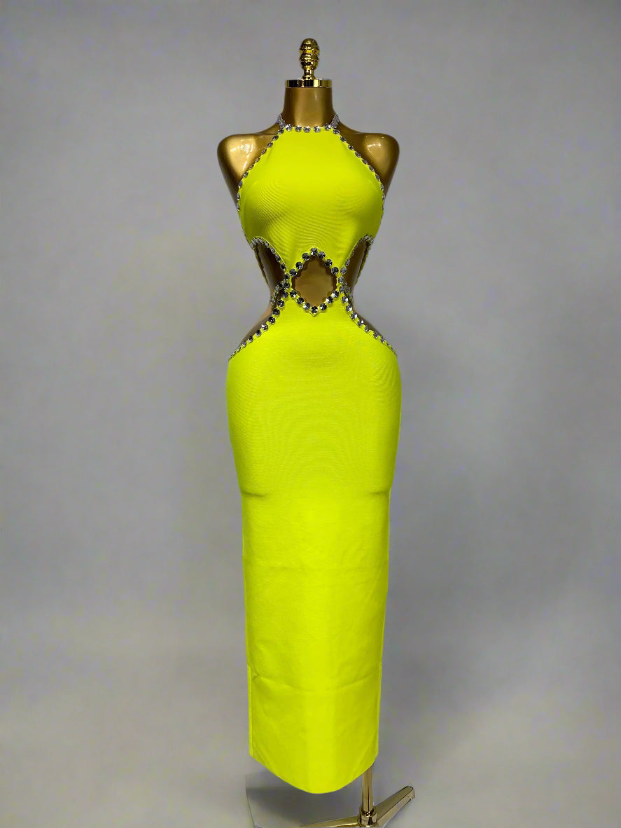DCDI Limon' Luxury Diamond Embellished Bandage Evening Gown