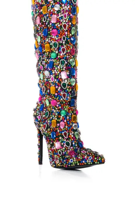 DCDI Fashion Icon Diamond Studded Knee High Boots