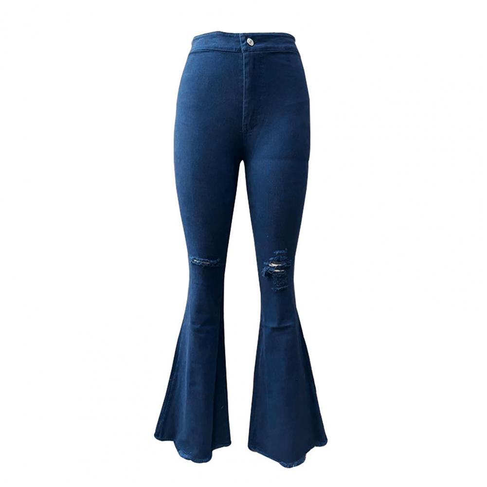 DS Designer Premium Luxury Fringed Edge Denim Jeans Mid Waist Ripped Flared