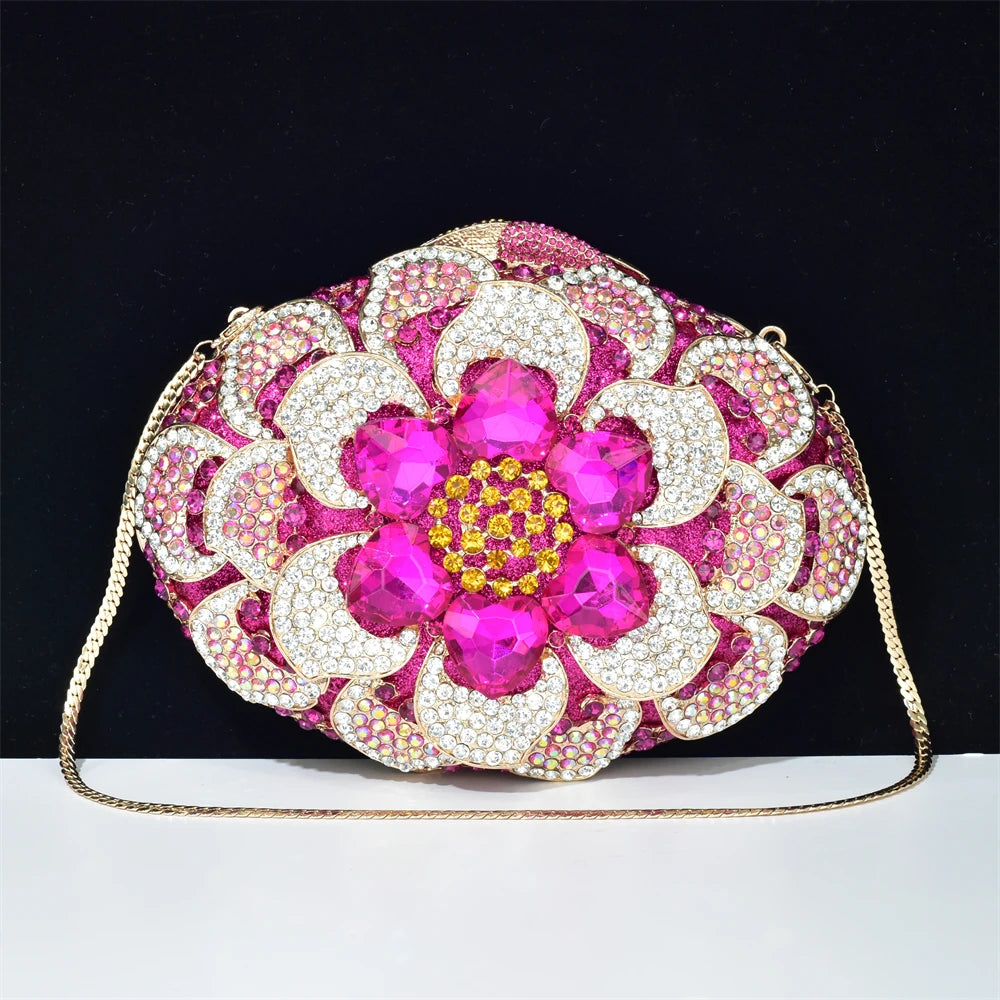 DCDI Flowered Luxury Diamond Studded Evening Bag