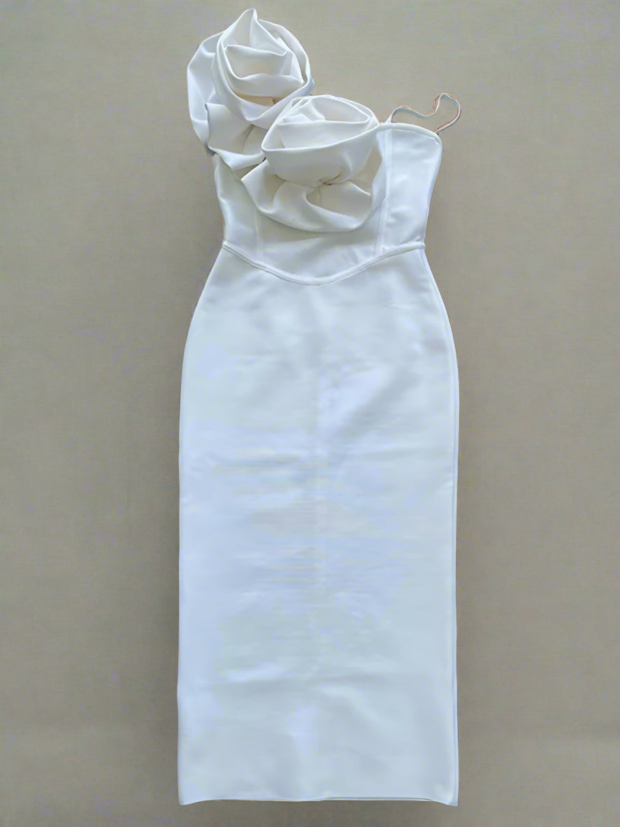 DS Designer 24-68 Sexy Spaghetti Strap Midi Dress
