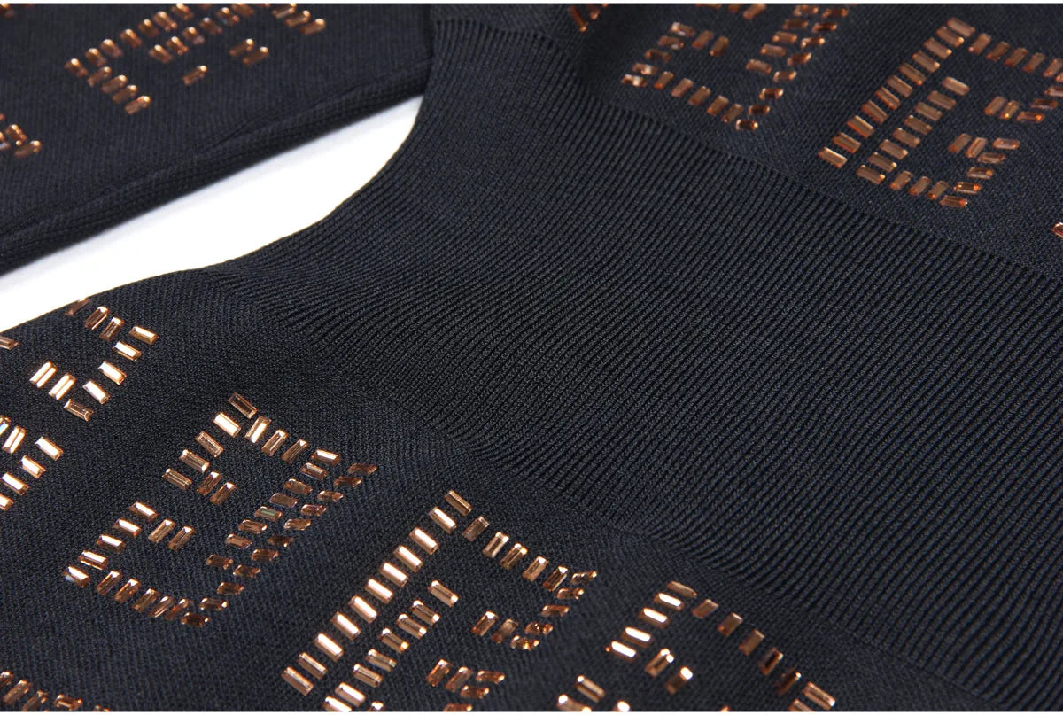DCDI Amazed Luxury Studded Woven Fitted Dress