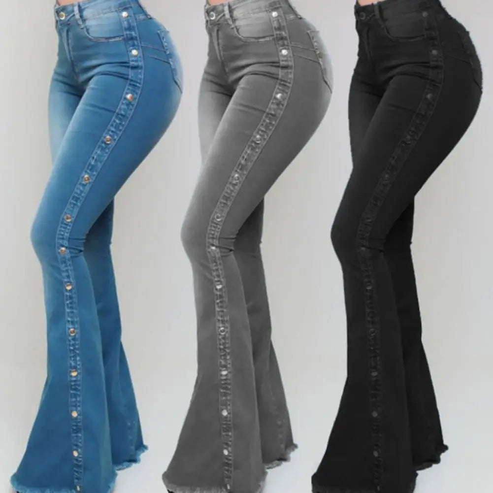 DS Designer 789-5474 High-Waist Skinny Flare Jeans