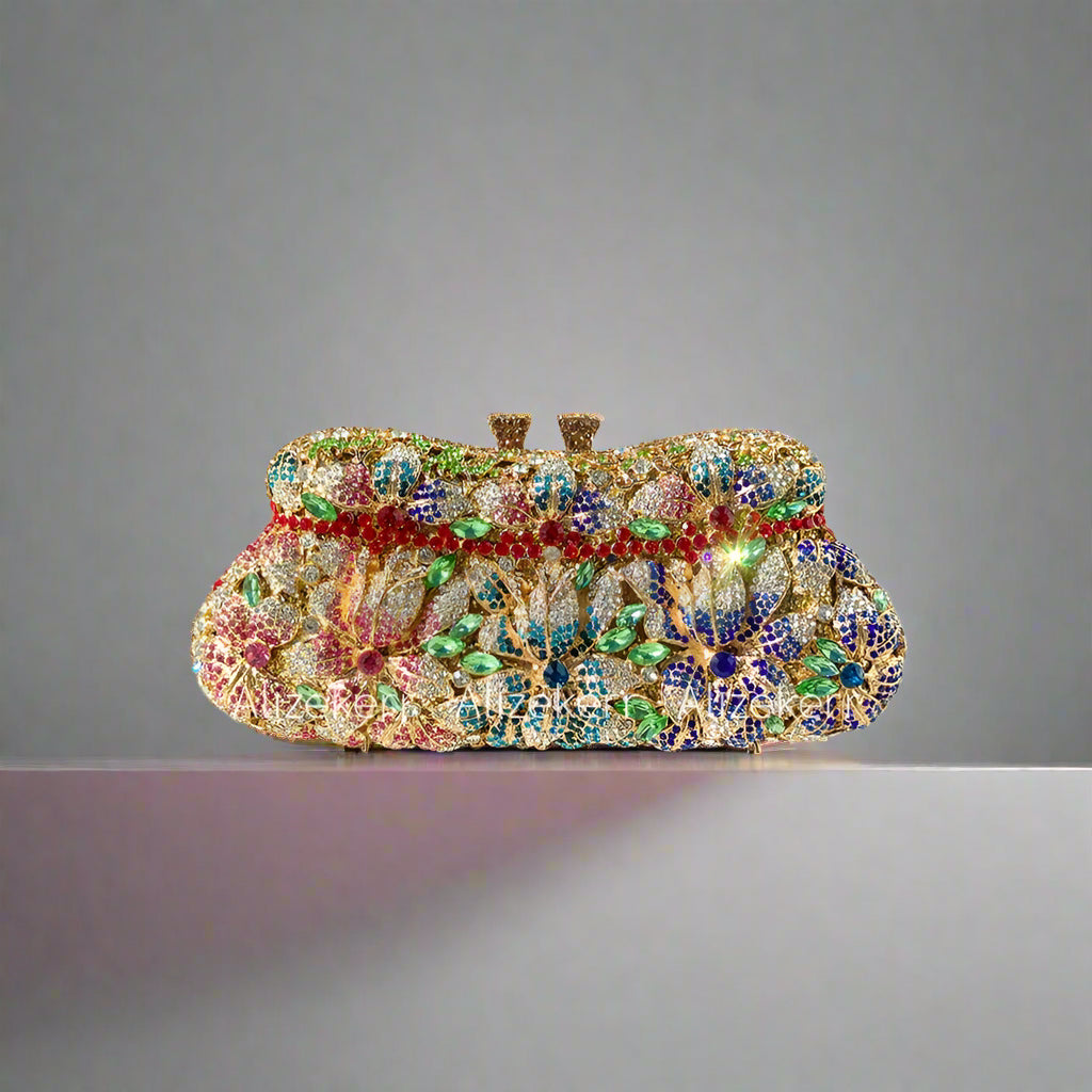DCDI Gardenia Diamond Studded Evening Clutch Bags