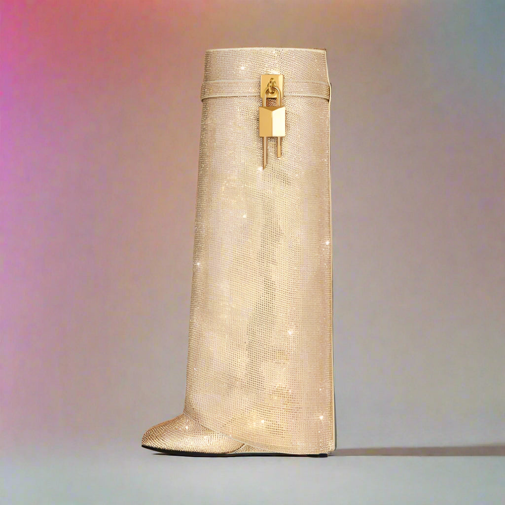 DCDI Harlem Lights Diamond Studded Knee High Boots