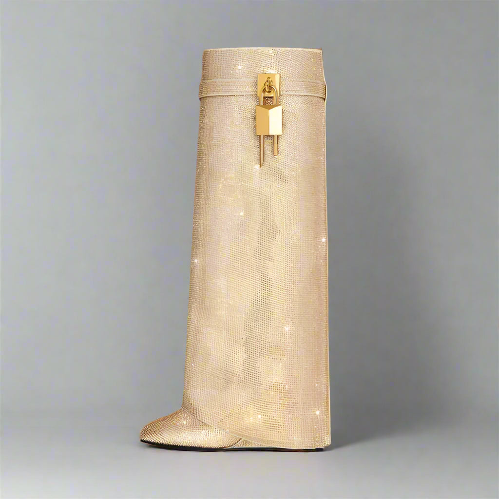 DCDI Harlem Lights Diamond Studded Knee High Boots