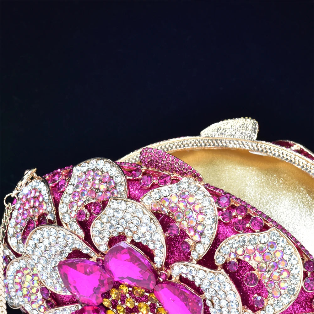 DCDI Flowered Luxury Diamond Studded Evening Bag