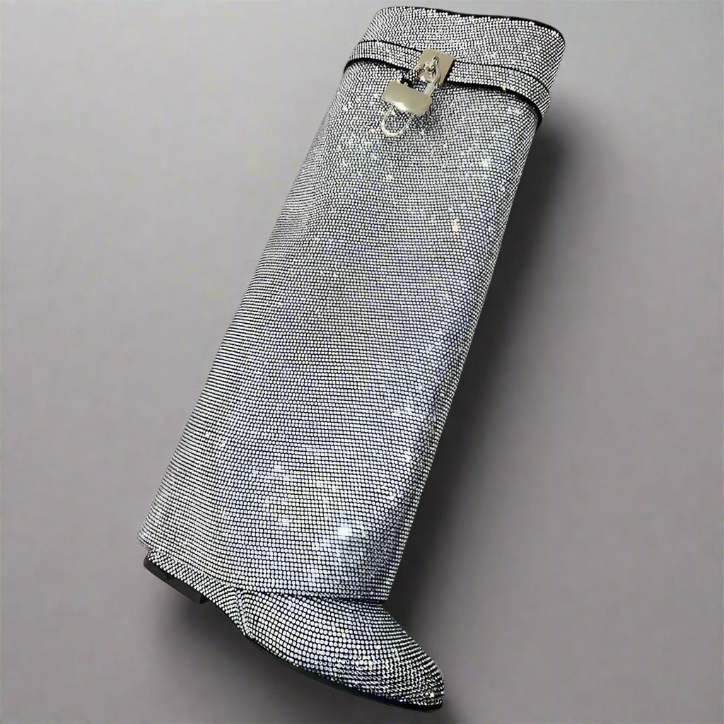 DCDI Harlem Lights Diamond Studded Knee High Boots