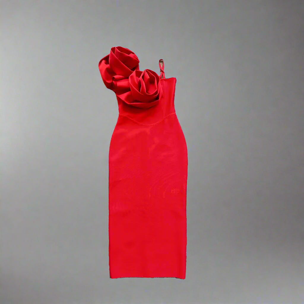 DS Designer 24-68 Sexy Spaghetti Strap Midi Dress