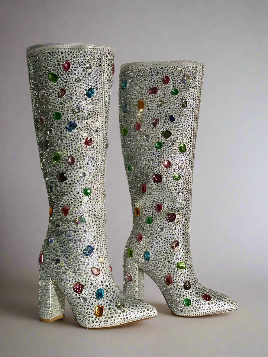 DCDI Crescent City Diamond Studded Knee High Boots
