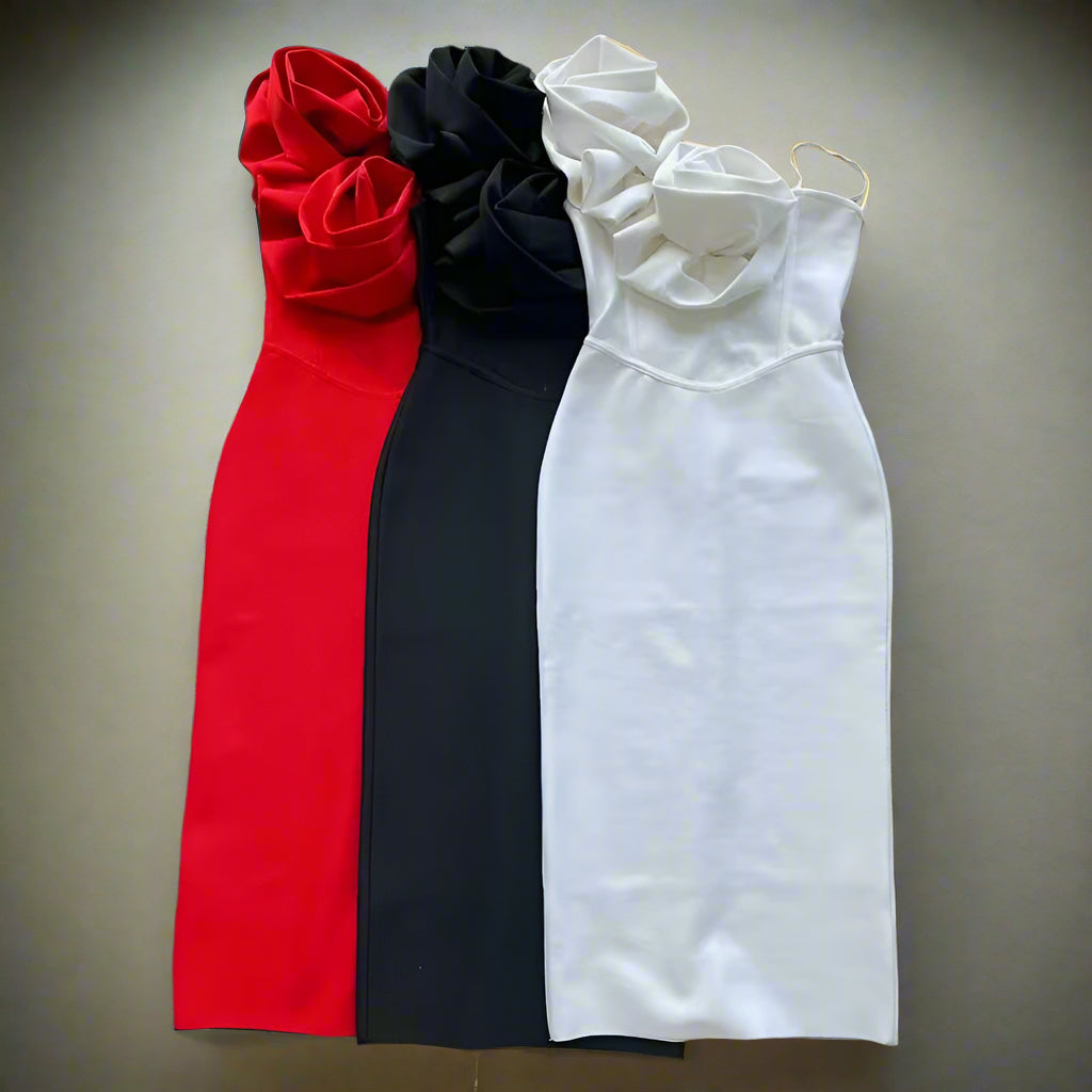 DS Designer 24-68 Sexy Spaghetti Strap Midi Dress