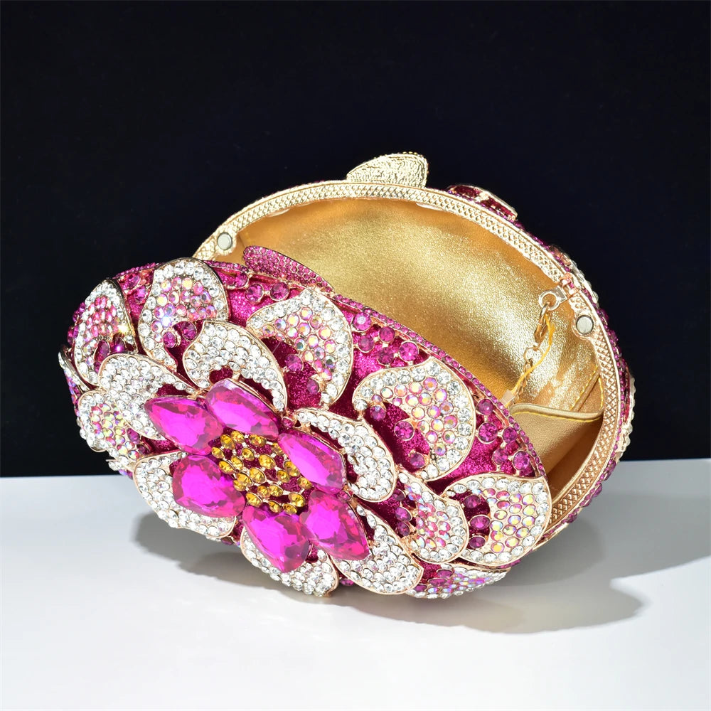 DCDI Flowered Luxury Diamond Studded Evening Bag