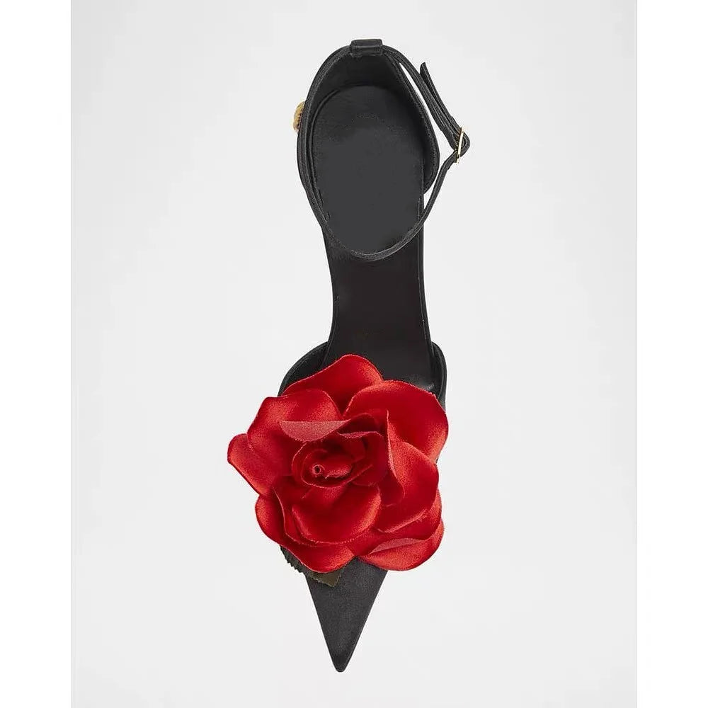 DS Designer Rose Petals Luxury Carved Stilettos