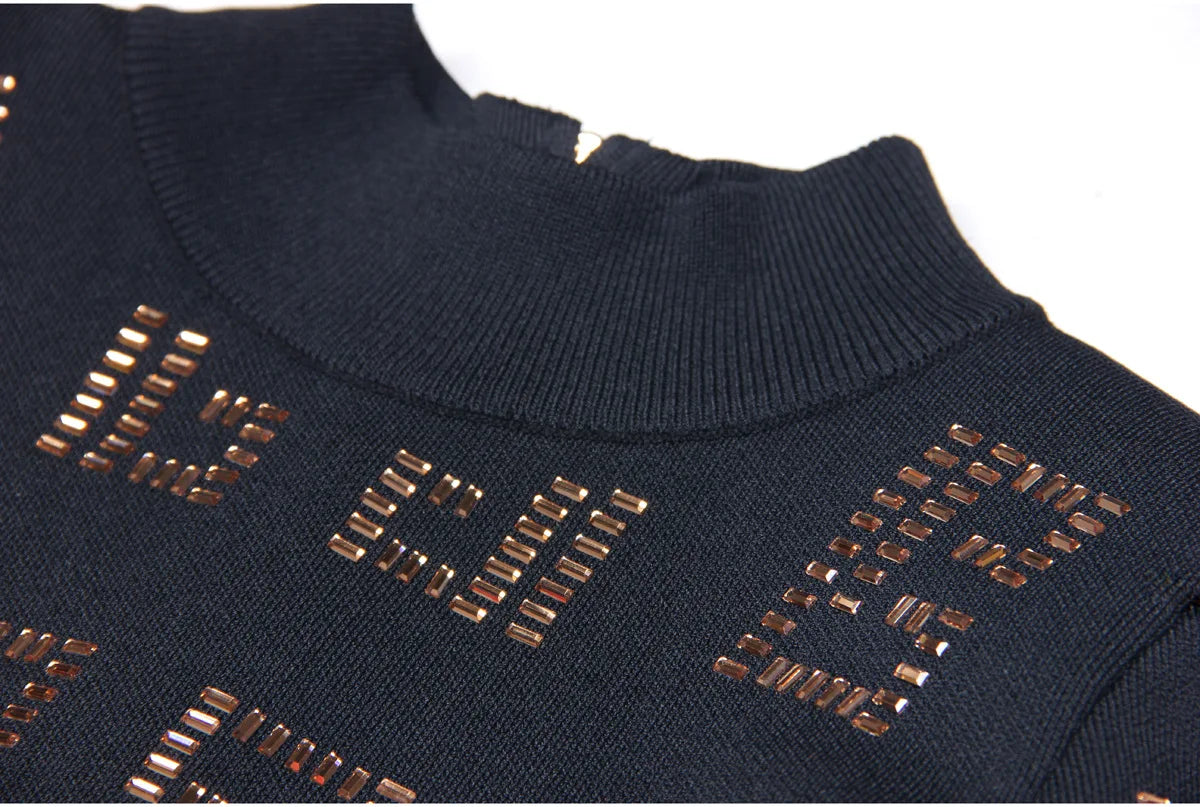 DCDI Amazed Luxury Studded Woven Fitted Dress