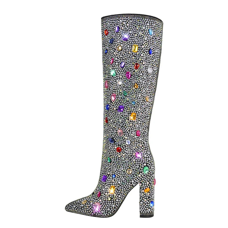DCDI Crescent City Diamond Studded Knee High Boots