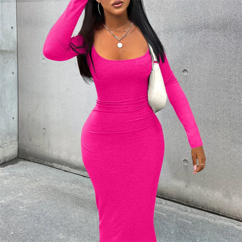 DS Everday Sexy Solid Ribbed Bodycon