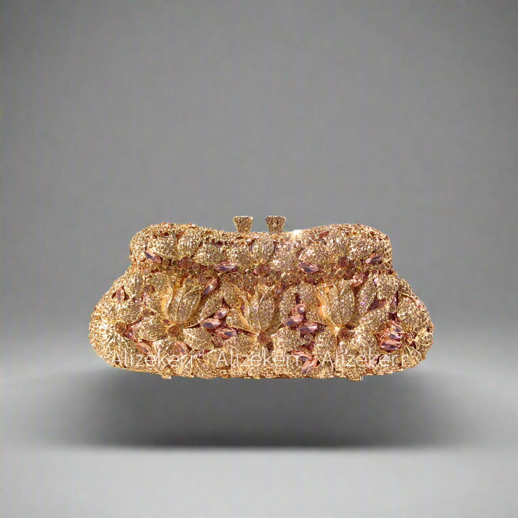 DCDI Gardenia Diamond Studded Evening Clutch Bags
