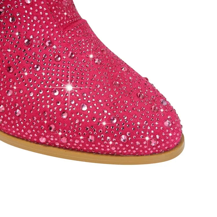DCDI Pony Luxury Diamond Studded Knee High Fringed Boots