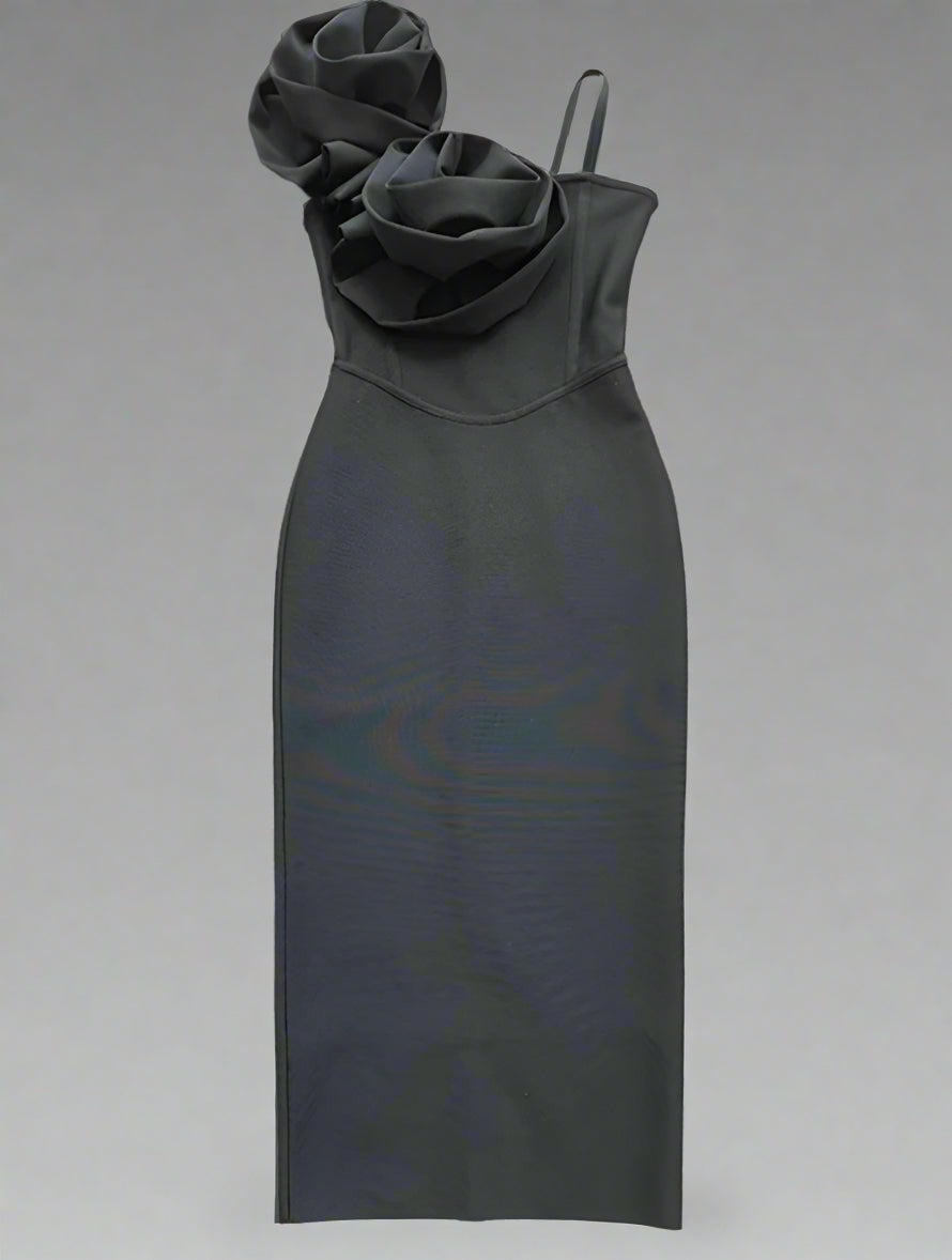 DS Designer 24-68 Sexy Spaghetti Strap Midi Dress
