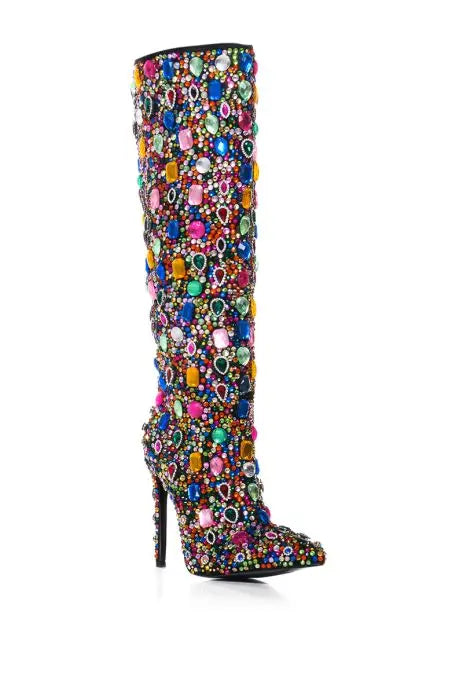 DCDI Fashion Icon Diamond Studded Knee High Boots