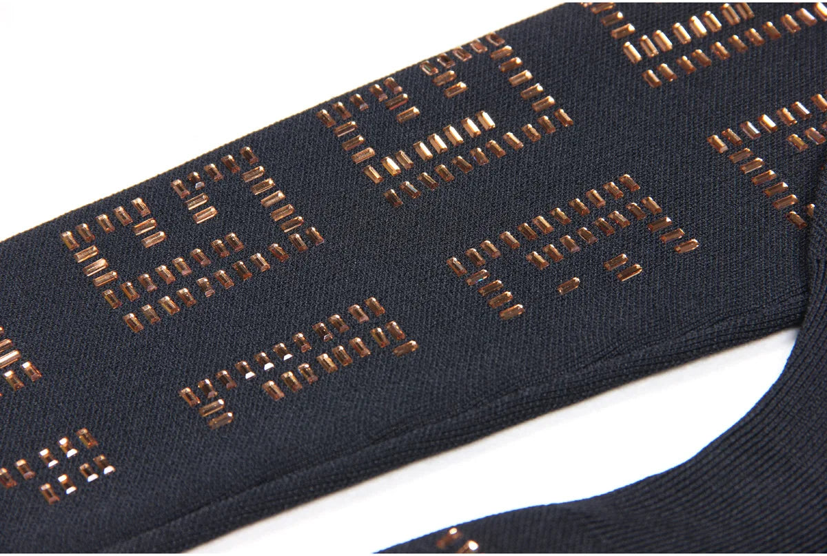 DCDI Amazed Luxury Studded Woven Fitted Dress