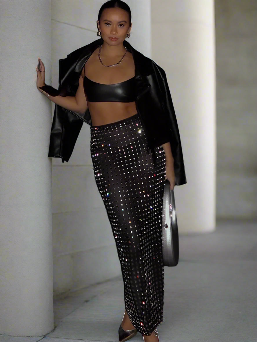 DCDI Studded Floor Length Pencil Skirt