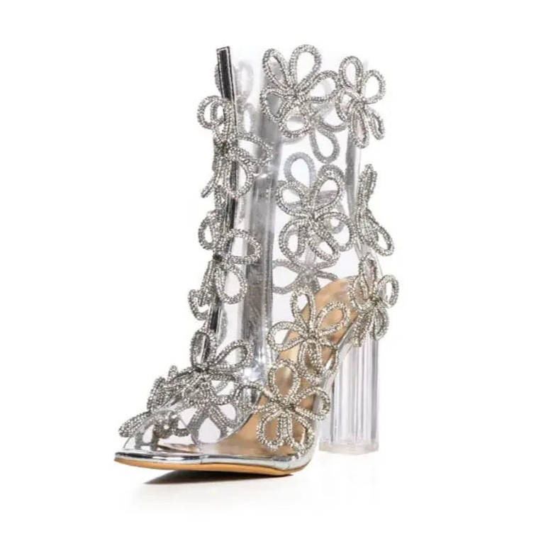 DCDI Passionflower Diamond Studded Ankle Boots
