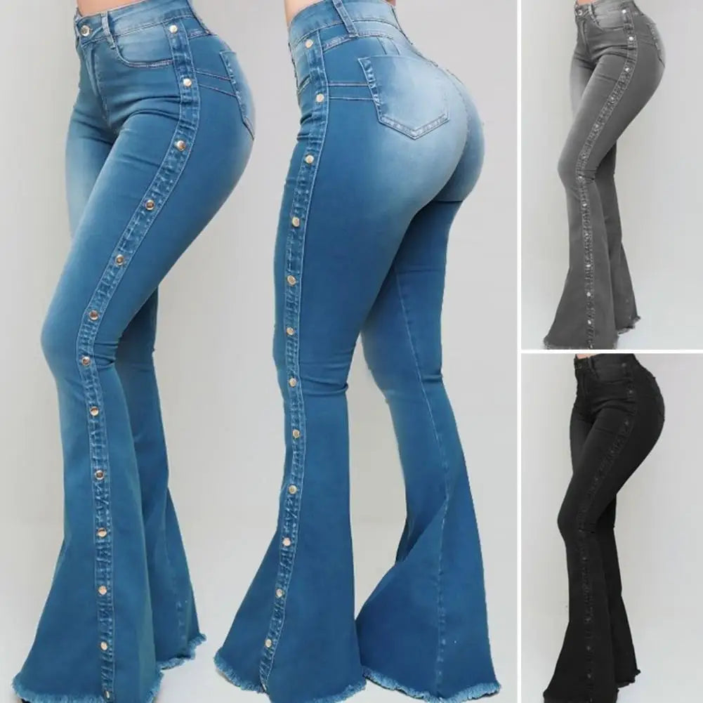 DS Designer 789-5474 High-Waist Skinny Flare Jeans