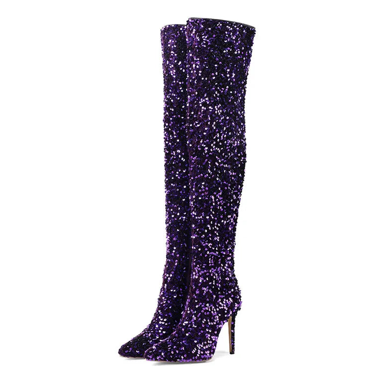 DCDI Stardom Luxury Sequined Over The Knee Stiletto Boots