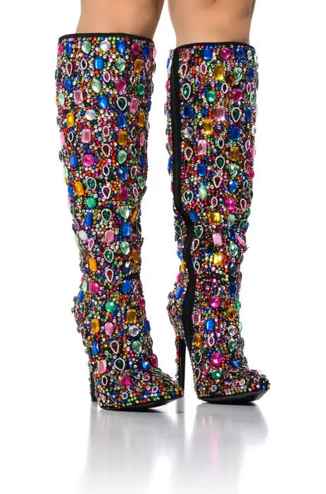 DCDI Fashion Icon Diamond Studded Knee High Boots