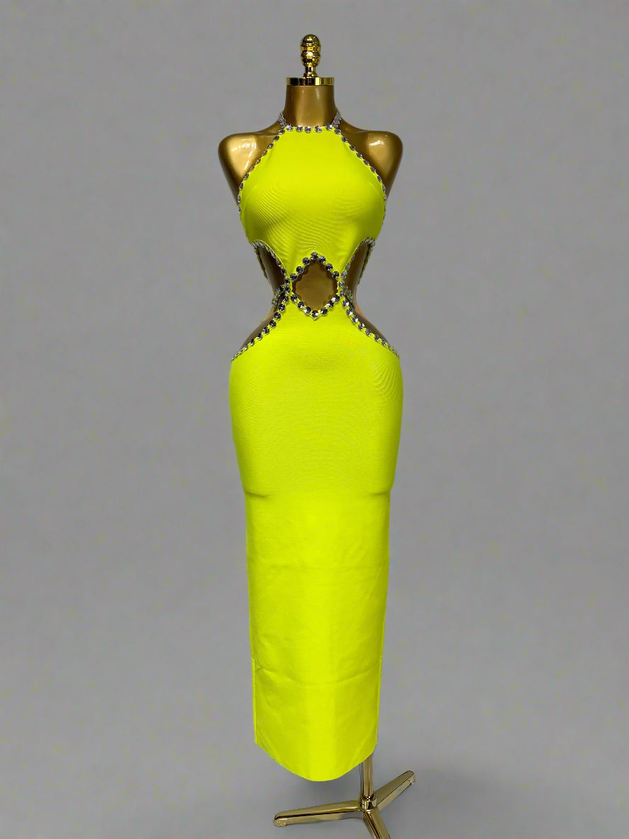 DCDI Limon' Luxury Diamond Embellished Bandage Evening Gown
