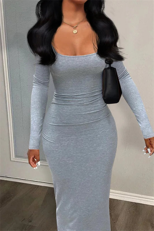 DS Everday Sexy Solid Ribbed Bodycon