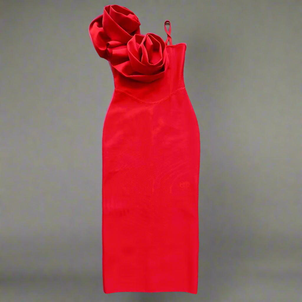 DS Designer 24-68 Sexy Spaghetti Strap Midi Dress