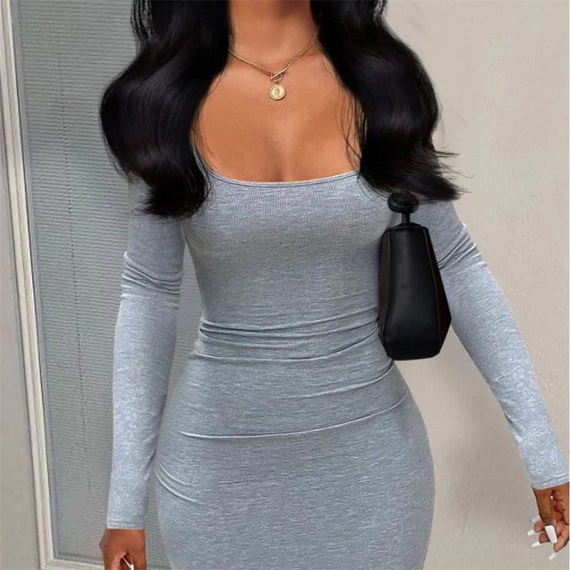 DS Everday Sexy Solid Ribbed Bodycon