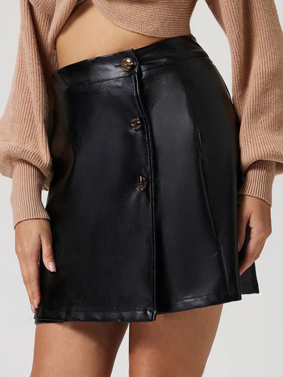 DS Maxine Side Buttoned High Waist Mini Skirt