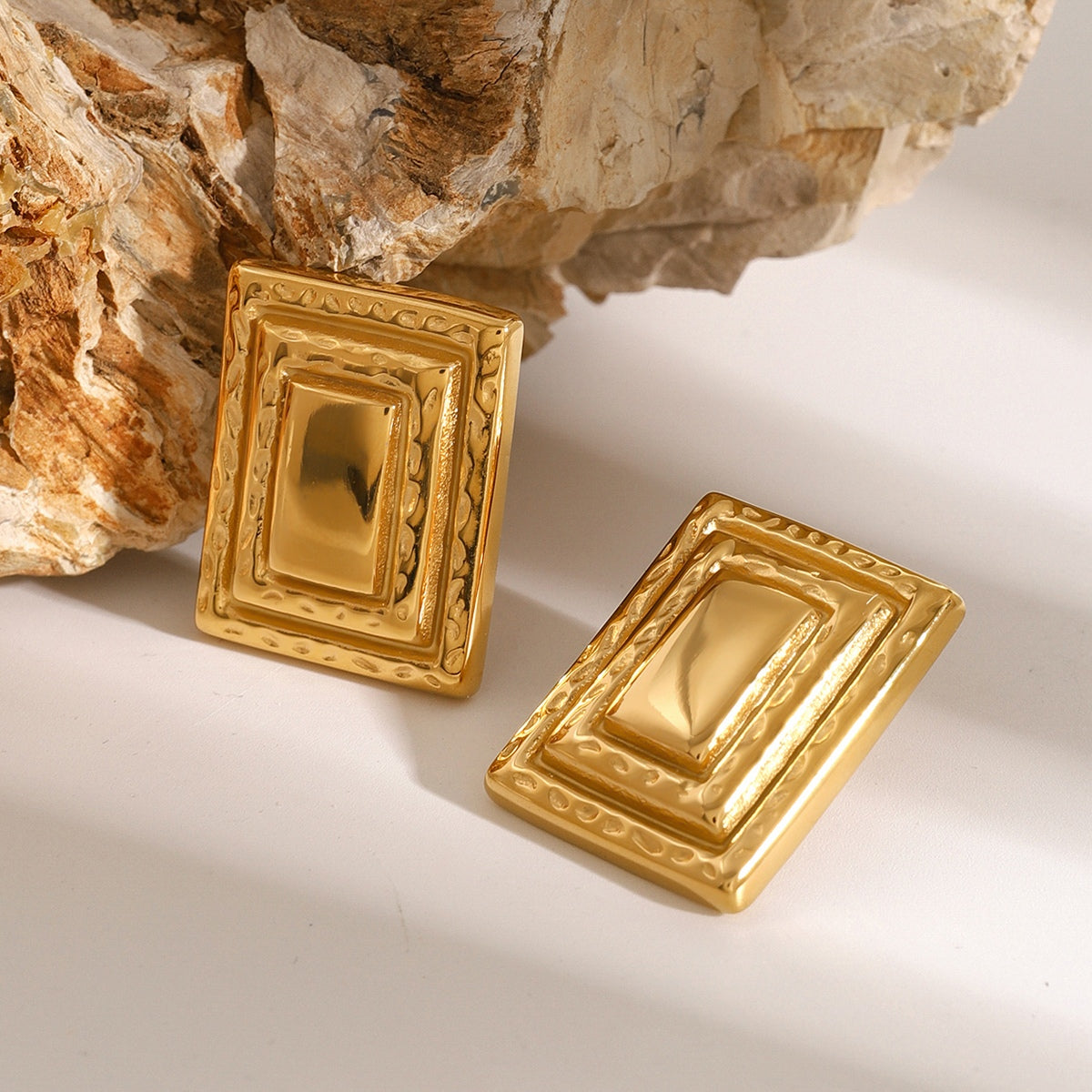 DCDI Frame Me 18K Gold-Plated Stainless Steel Earrings