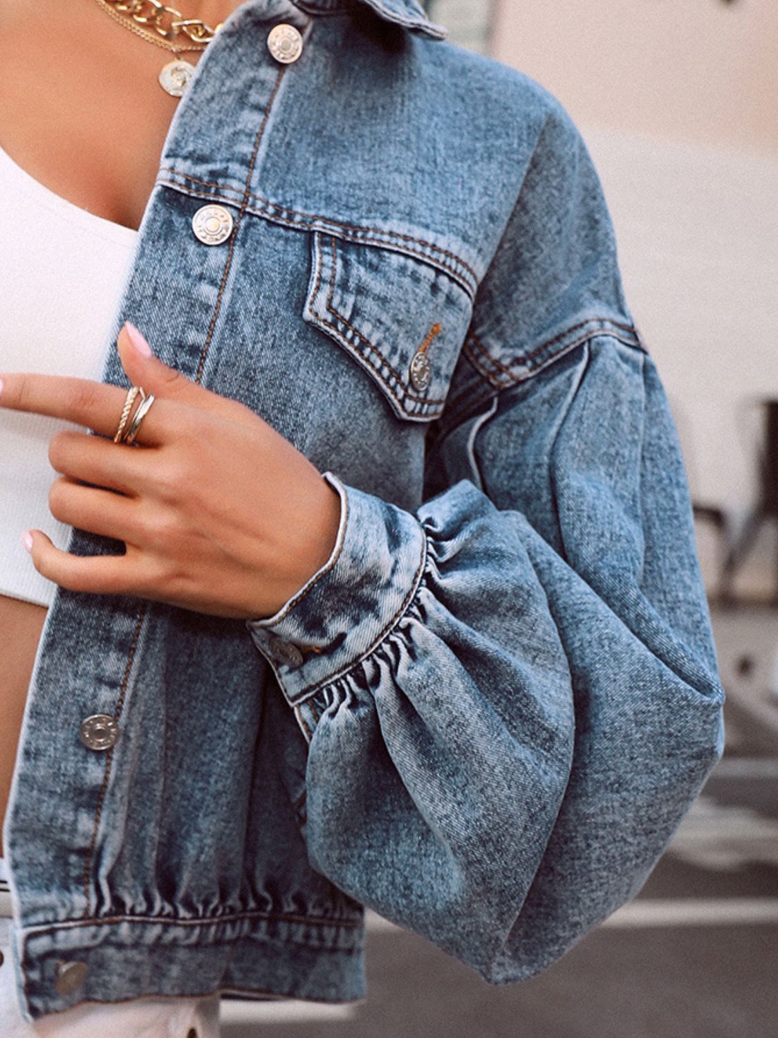 DS Designer 225566 Premium Denim Crop Jacket