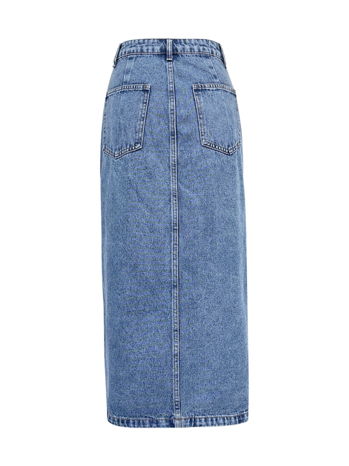 DS Premium Denim Luxury Ask Me Anything 35 Midi Denim Skirt