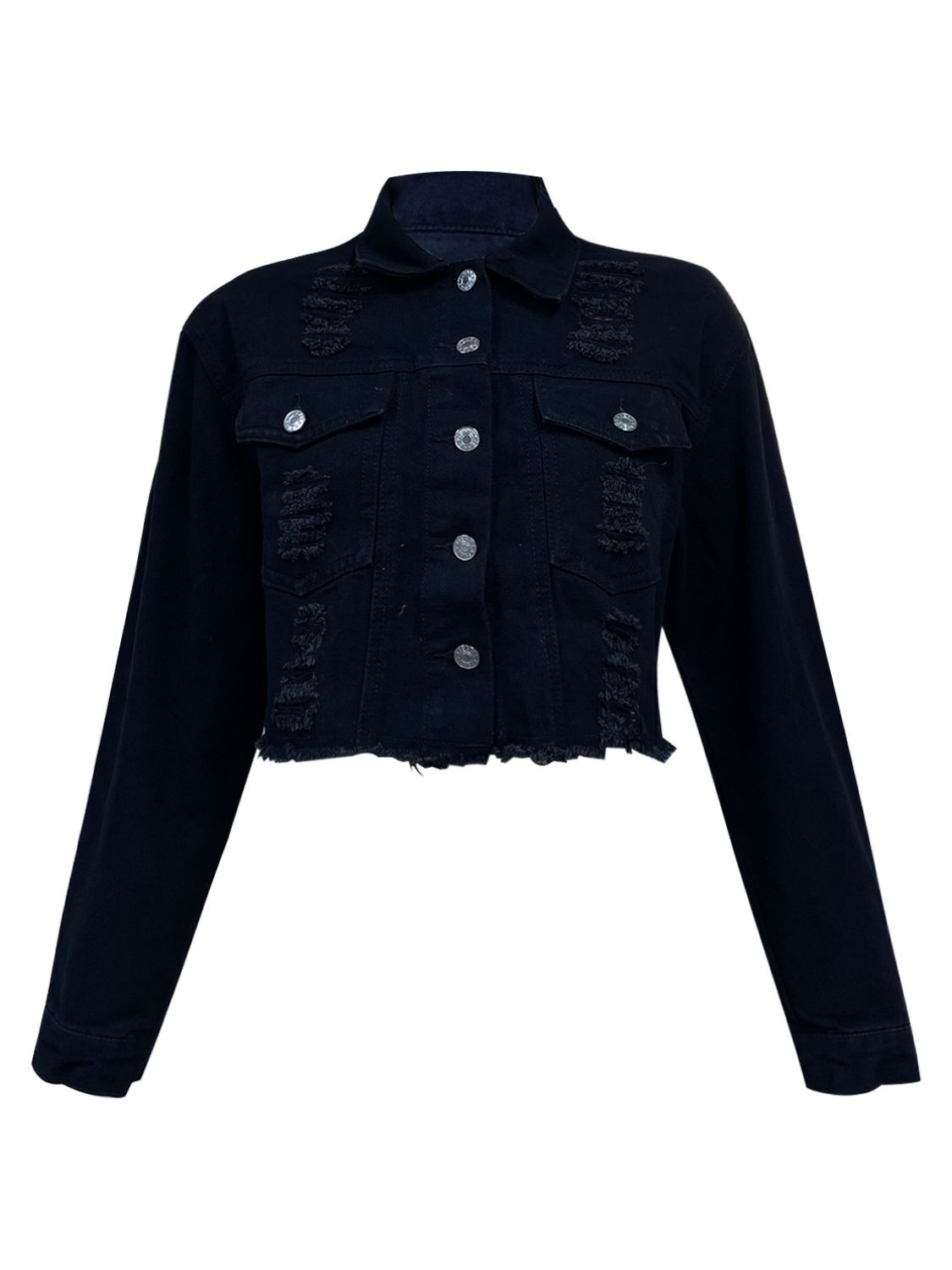 DS Designer Blackout Distressed Premium Denim Jacket