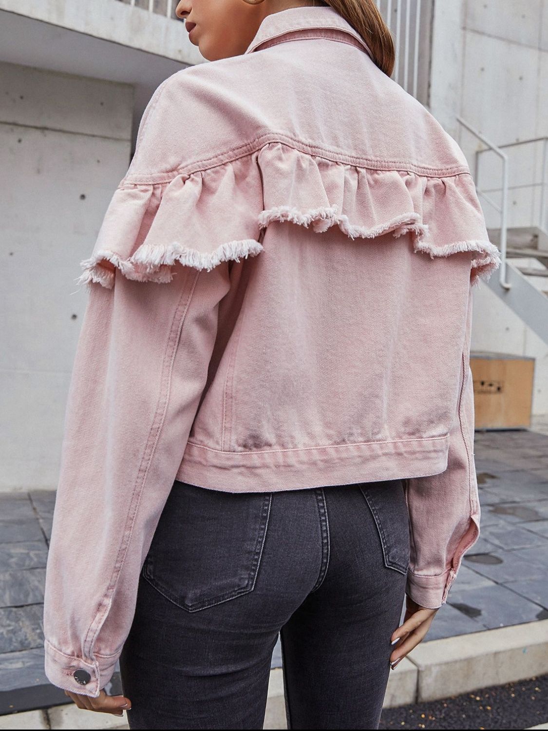 DS Premium Denim Ruffled Peachie Jacket