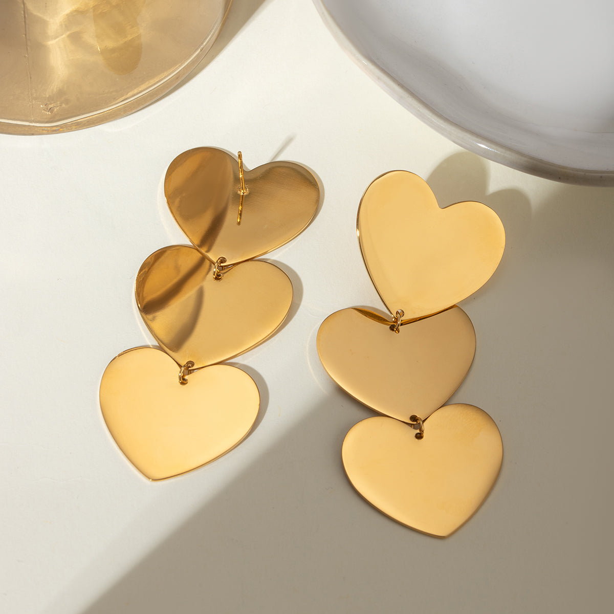 DCDI 18K Gold-Plated Heart Earrings